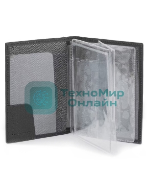Обложка для документов Piquadro Black Square PP5256B3/N, черный, натур.кожа