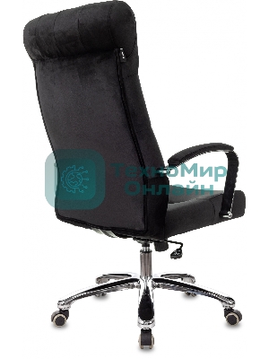 Кресло руководителя Бюрократ T-9928SL Fabric черный Italia Black, крестов. металл хром