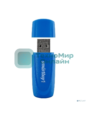 Флешка USB Smartbuy Scout Blue (SB004Gb2SCB), 4Gb, USB 2.0, R/W 15/8, синий