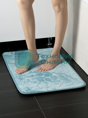 Коврик для ванной Еврогарант Pietra, 50х80 см, аквамарин, память формы
