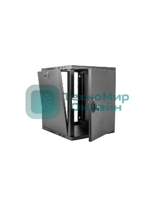 Шкаф ЦМО телекоммуникационный настенный сварной 12U (600 350) съемные стенки, дверь металл, черный