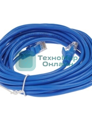 Патч-корд медный UTP Cablexpert PP10-5M/B cat.5, 5м, литой, многожильный, синий
