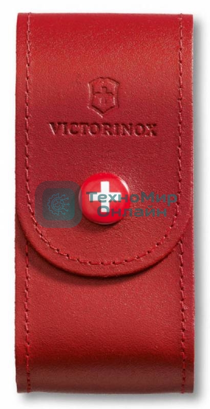 Чехол из нат.кожи Victorinox Leather Belt Pouch (4.0521.1) красный с застежкой на кнопке без упаковки