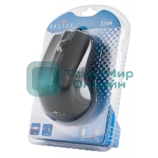 Мышь проводная Oklick 225M черный, 1200 dpi, USB, кнопки - 3