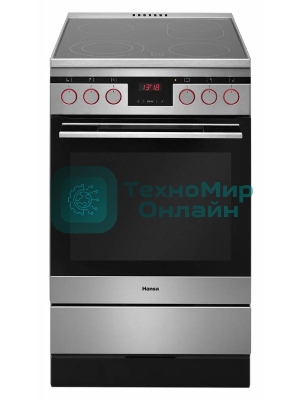 Плита электрическая Hansa FCCX58225 серебристый, конфорок 4 шт, духовка 65 л, 50 см x 85 см x 60 см