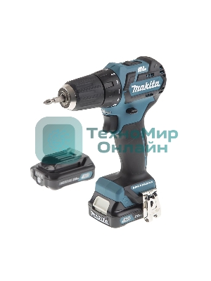 Дрель-шуруповерт Makita DF332DWAE, 12 В, 2 Ач, 35 Нм, бесщеточный