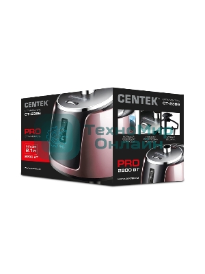 Отпариватель Centek CT-2386 розовый, 2200 Вт, 40 г/мин, 2100 мл