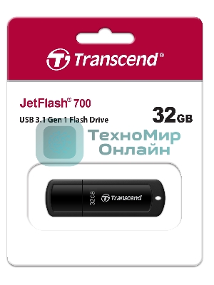 Флешка USB Transcend Jetflash 700 (TS32GJF700), 32Gb, USB 3.0, R/W 70/20, черный