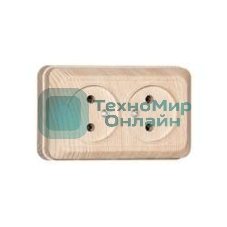 Розетка 2-м ОП Олимп 16А сосна UNIVersal 5560858