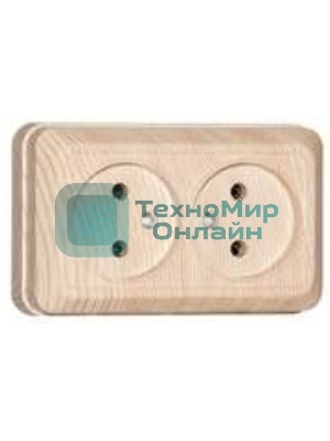 Розетка 2-м ОП Олимп 16А сосна UNIVersal 5560858
