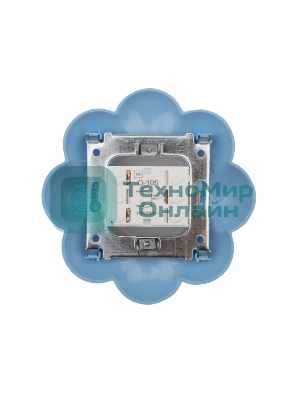 Выключатель двухклавишный Kranz HAPPY Цветок скрытой установки, белый/голубой