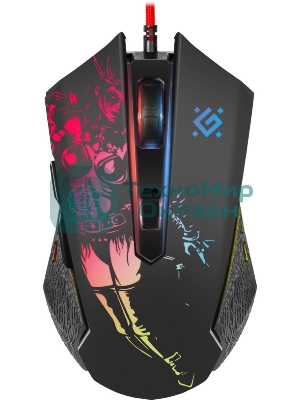 Мышь проводная Defender Sin'Sister GM-933 черный, 7200 dpi, USB, кнопки - 6