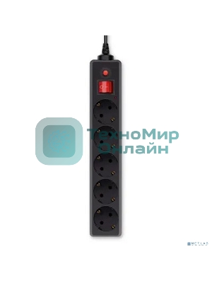 Сетевой фильтр Buro 5 розеток, 10 метров, черный