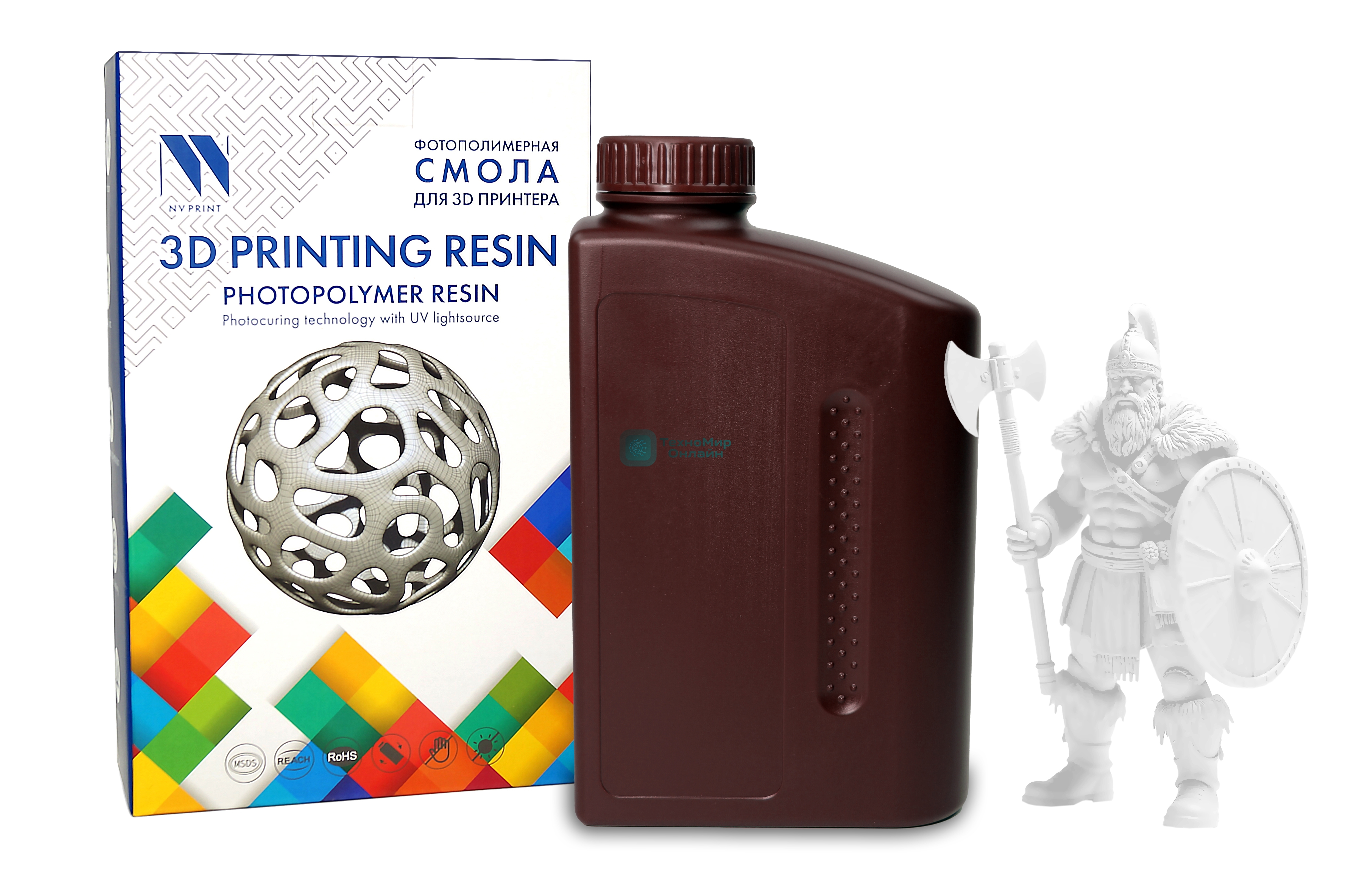 Фотополимерная смола NVPrint Plant Based Resin белый для 3D печати 1 кг (бут)