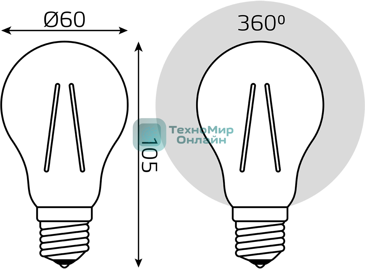 Лампа светодиодная филаментная Gauss Filament 18Вт цок.:E27 груша св.свеч.бел.нейт. (упак.:10шт)