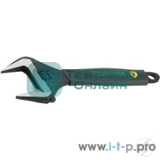 Ключ разводной KRAFTOOLCr-V,фосфатир,эргоном рукоятка из эластомера,увелич зев,угол наклона губок 15град,250мм/10