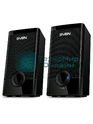 Колонки SVEN 318 черный USB-порт ПК, ноутбука или адаптер 5V DC