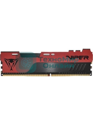 Оперативная память Patriot Viper Elite II, DDR4, 16GB (1x16 GB), 3200 MHz, CL18, DIMM, радиатор, красный, черный