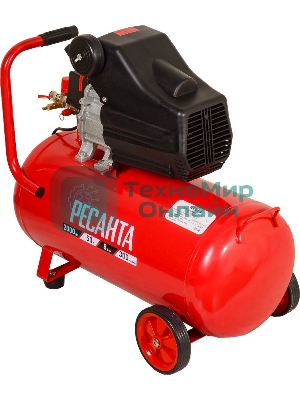 Компрессор поршневой Ресанта КП-50/300М масляный 300л/мин 50л 2000Вт красный/черный