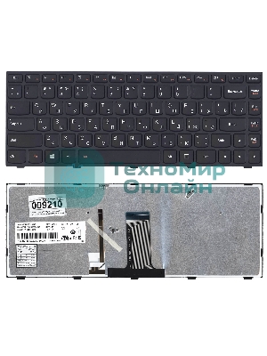 Клавиатура для ноутбука Lenovo Flex 2-14 G40-30 G40-70 черная с черной рамкой с подсветкой