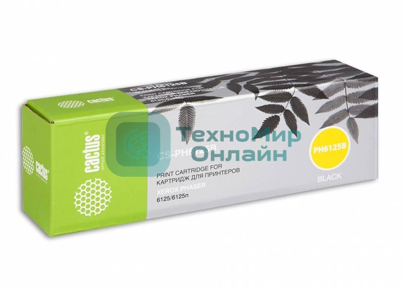 Картридж лазерный Cactus CS-PH6125B (106R01338) черный (2000 стр.) для Xerox 6125/6125n