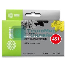 Картридж струйный Cactus CS-CLI451Y желтый (10.2 мл) для Canon MG 6340/5440/IP7240