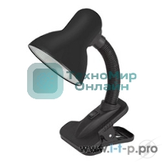 Настольный светильник ЭРА N-102 N-102-E27-40W-BK черный матовый Светильник настольный, цоколь E-27, на прищепке