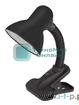 Настольный светильник ЭРА N-102 N-102-E27-40W-BK черный матовый Светильник настольный, цоколь E-27, на прищепке