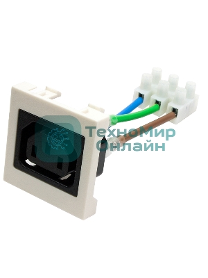 Гнездо IEC 60320 C13, 10A, 250V, формата Mosaic, 45x45 мм