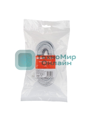 Телефонный шнур Rexant удлинитель RJ-11(6P-4C), длина 20 метров, белый