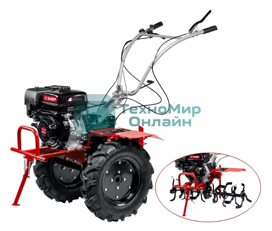 Мотоблок ЗУБР, 9 л.с., бензиновый с ВОМ