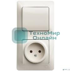 Блок комбинированный GLOSSA розетка + выкл. 1-кл. беж. SchE