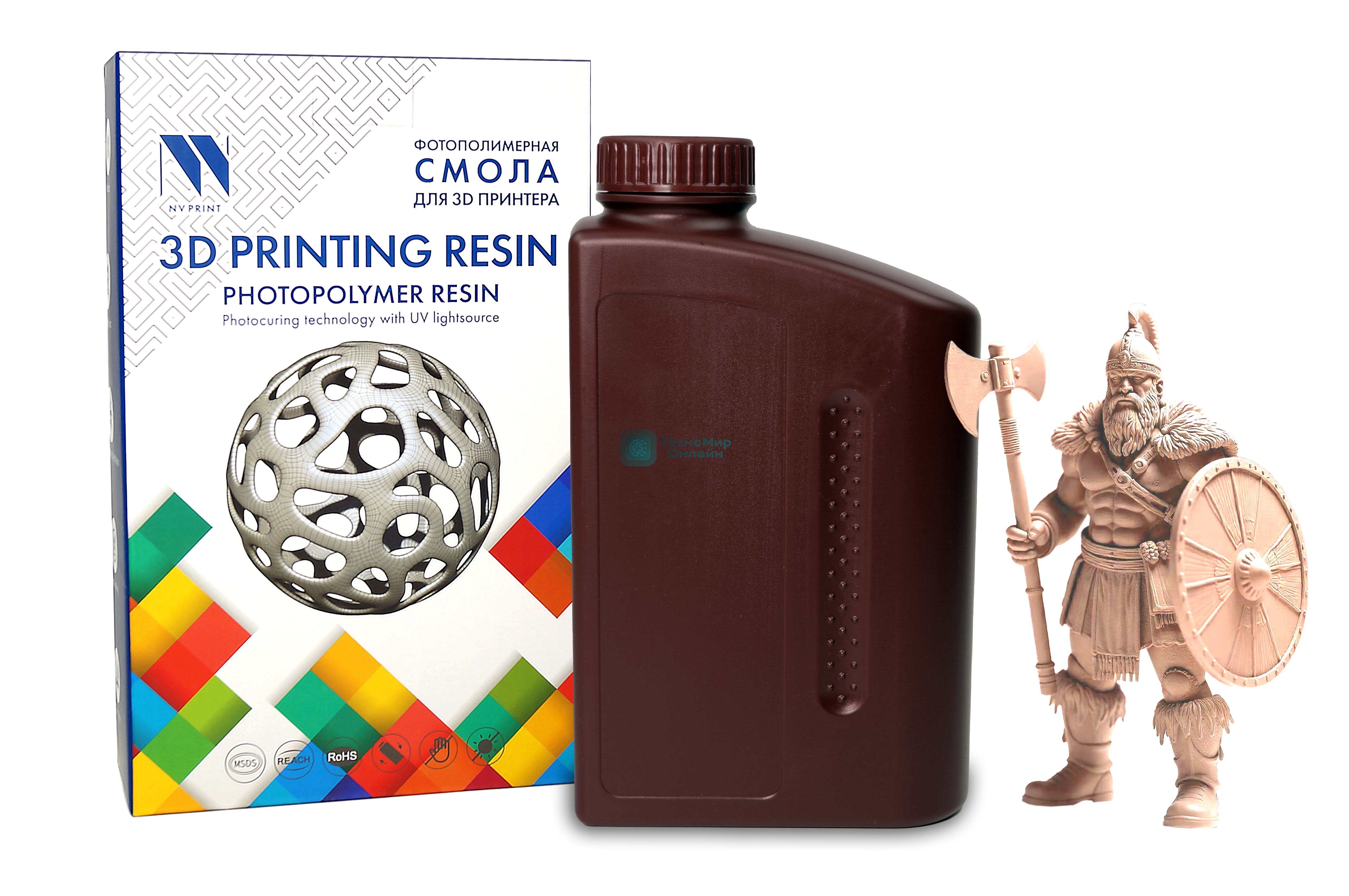Фотополимерная смола NVPRINT Standard Resin Beige для 3D печати; 1 кг/бут