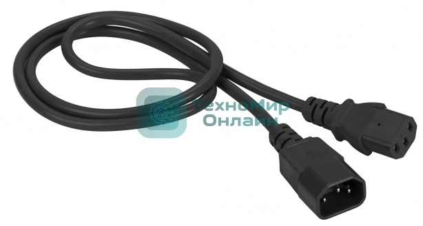 Шнур питания Lanmaster C13-C14, 3х0.75, 220В, 10А, черный, 7 метров