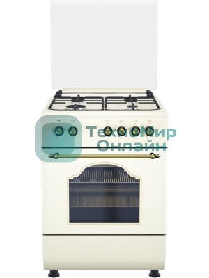 Газовая плита DeLuxe 606040.24г 006 (кр) чуг реш беж