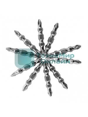 Набор бит двухстор. Gross PH2-PH2х45мм, сталь S2, 10шт.