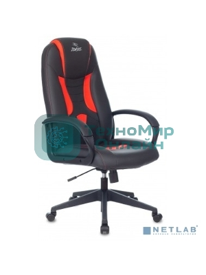 Кресло Zombie 8 черный/красный, экокожа, 120 кг, механизм качания