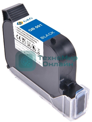 Картридж струйный G&G Gb-001BK черный сольвентный (42 мл) для G&G GG-HH1001B