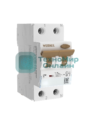 Дифференциальный автомат  Werkel 1P+N 32 A  30 mА  6 kА  C А W922P326