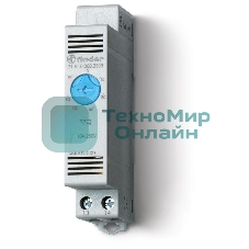 Термостат щитовой для включения охлаждения диапазон температур 0…+60 град. С; 1NO 10А модульный 17.5 мм IP20 FINDER 7T8100002303