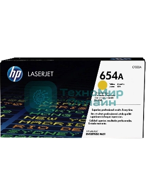 Тонер Картридж HP 654A CF332A желтый для HP CLJ Ent M651n/M651dn/M651xh/M680dn/M680f (15000 стр.)