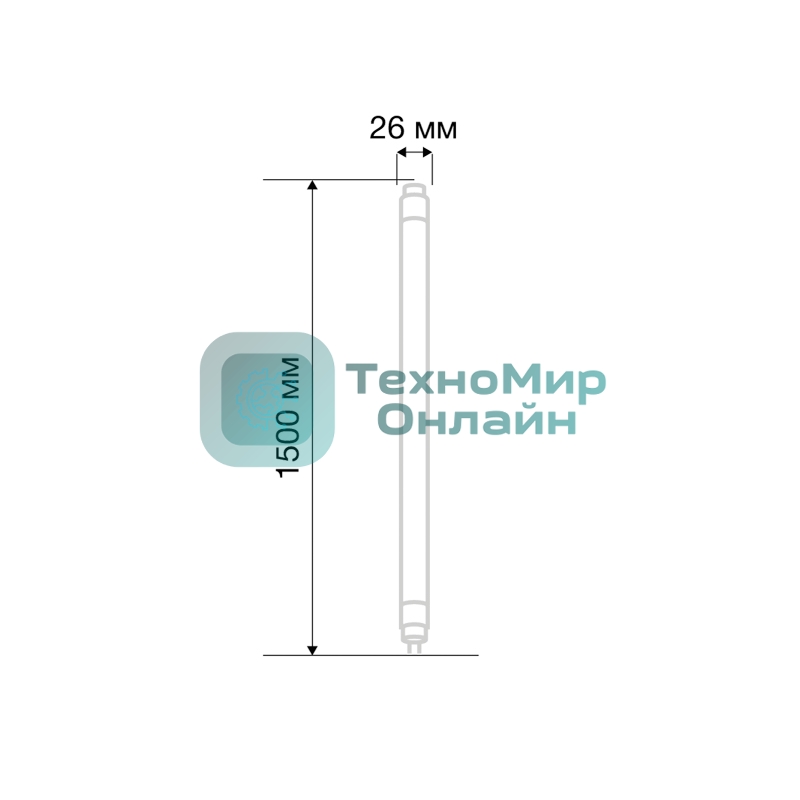 Лампа светодиодная Rexant матовая Трубка Т8 25,5Вт 2168Лм G13 AC 170-265В 2700K 1500мм
