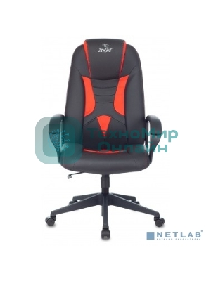 Кресло Zombie 8 черный/красный, экокожа, 120 кг, механизм качания