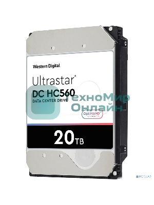 Жесткий диск Western Digital HDD SATA 20Tb Ultrastar DC HC560 0F38785 7200 6Gb/s 512Mb 1 year ocs (analog WUH722020ALE6L4)