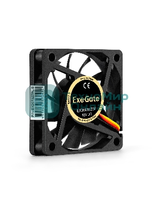 Вентилятор для корпуса ExeGate EX06010B3P черный, 60 мм, 2000 об/мин, 16 дБ, 3 pin