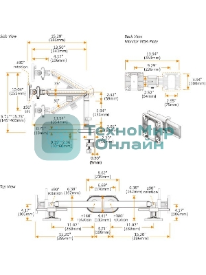 Кронштейн для мониторов Ultramounts UM727B черный 17