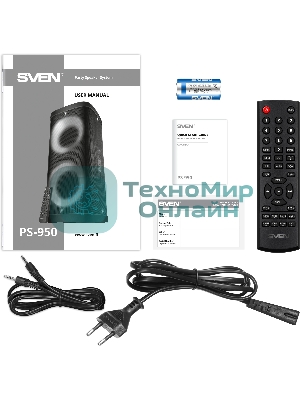 Мобильные колонки SVEN PS-950 2.0 черные 2x80 W Bluetooth