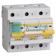 Выключатель автоматический модульный 3п C 25А 10кА ВА47-100 IEK MVA40-3-025-C