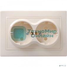 Розетка 2-м ОП Октава 16А РСш22-3-ОКм защ. шторки с заземл. IP20 крем. IEK ERO24-K33-16-DC