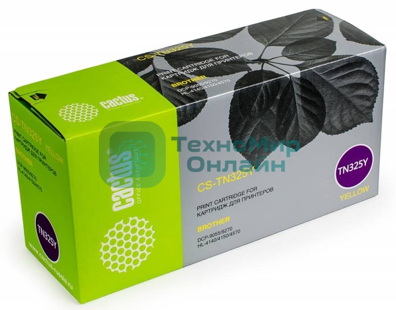 Картридж лазерный Cactus CS-TN325Y желтый (3500 стр.) для Brother DCP 9055/9270; HL 4140/4150/4570